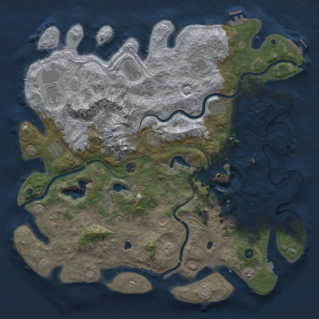 Rust Map: Procedural Map, Size: 5000, Seed: 105788, 17 Monuments