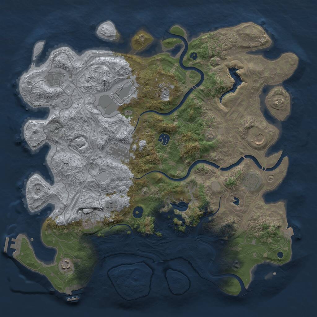 Rust Map: Procedural Map, Size: 4250, Seed: 765542609, 16 Monuments