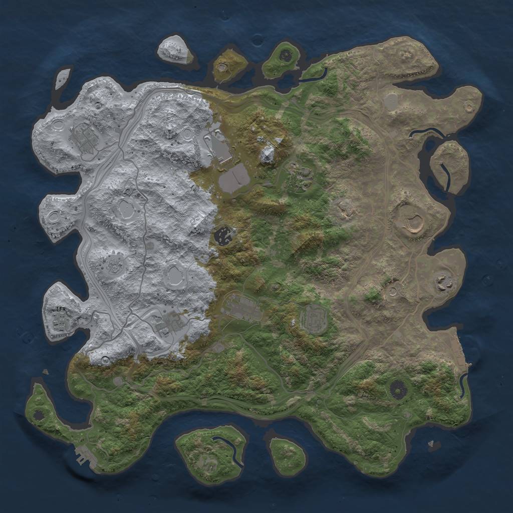 Rust Map: Procedural Map, Size: 4250, Seed: 765542609, 17 Monuments