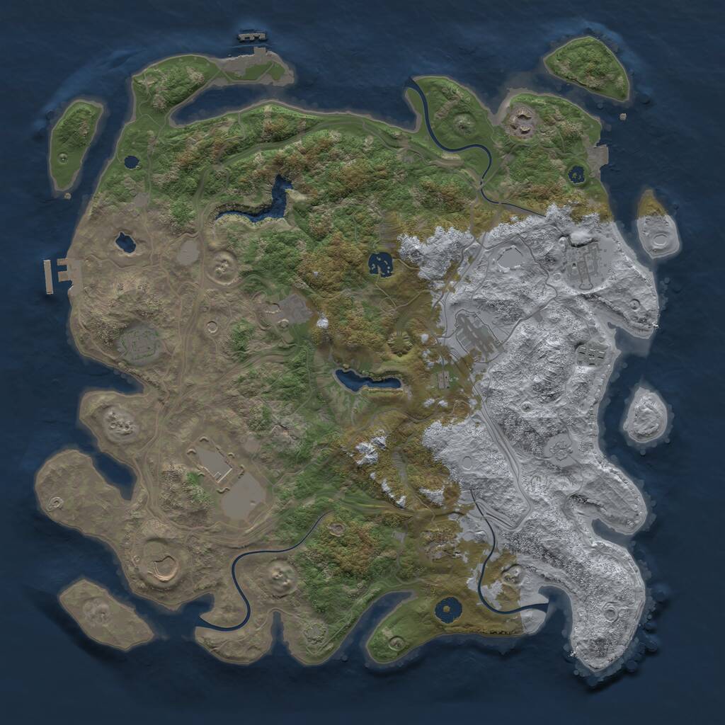 Rust Map: Procedural Map, Size: 4250, Seed: 846551125, 16 Monuments