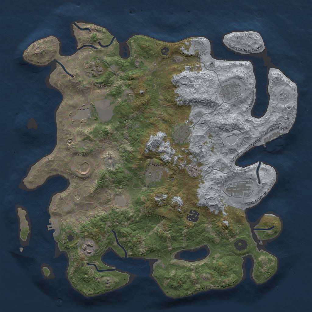 Rust Map: Procedural Map, Size: 3800, Seed: 68, 19 Monuments