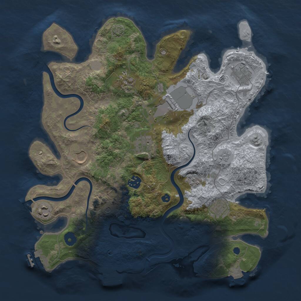 Rust Map: Procedural Map, Size: 3500, Seed: 5658590, 15 Monuments