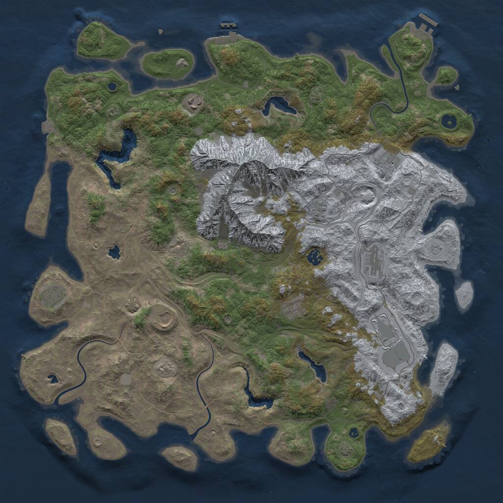 Rust Map: Procedural Map, Size: 5000, Seed: 12311111, 15 Monuments
