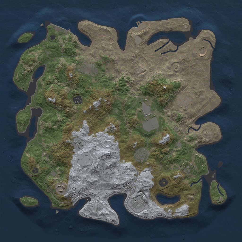 Rust Map: Procedural Map, Size: 4000, Seed: 1590738053, 19 Monuments