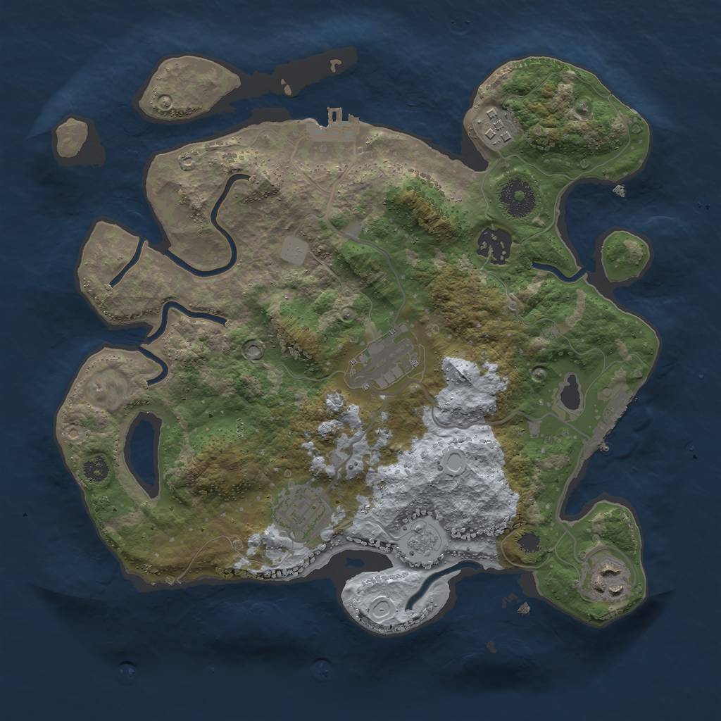 Rust Map: Procedural Map, Size: 3000, Seed: 7996, 13 Monuments