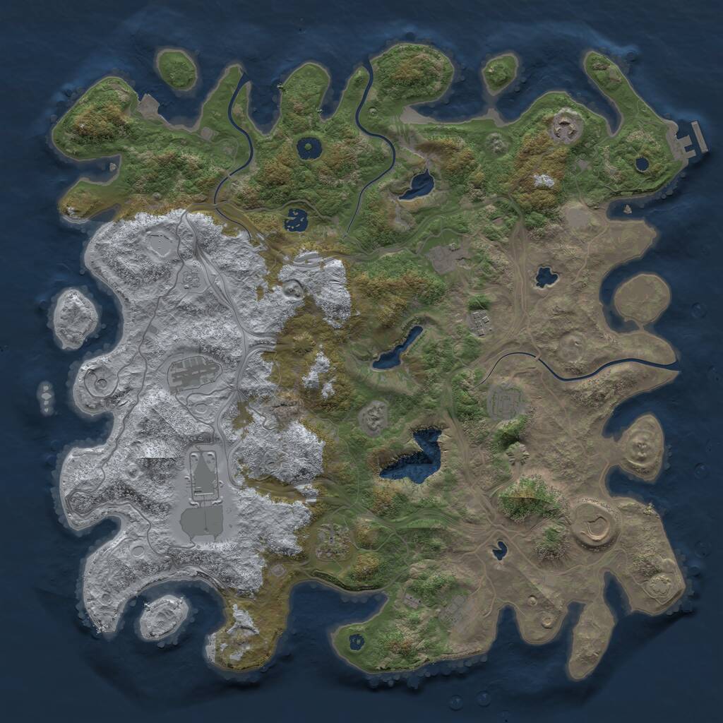 Rust Map: Procedural Map, Size: 4500, Seed: 201974752, 15 Monuments