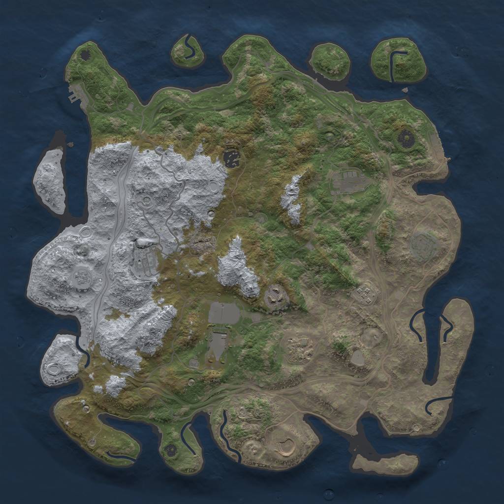 Rust Map: Procedural Map, Size: 4250, Seed: 1827888350, 18 Monuments