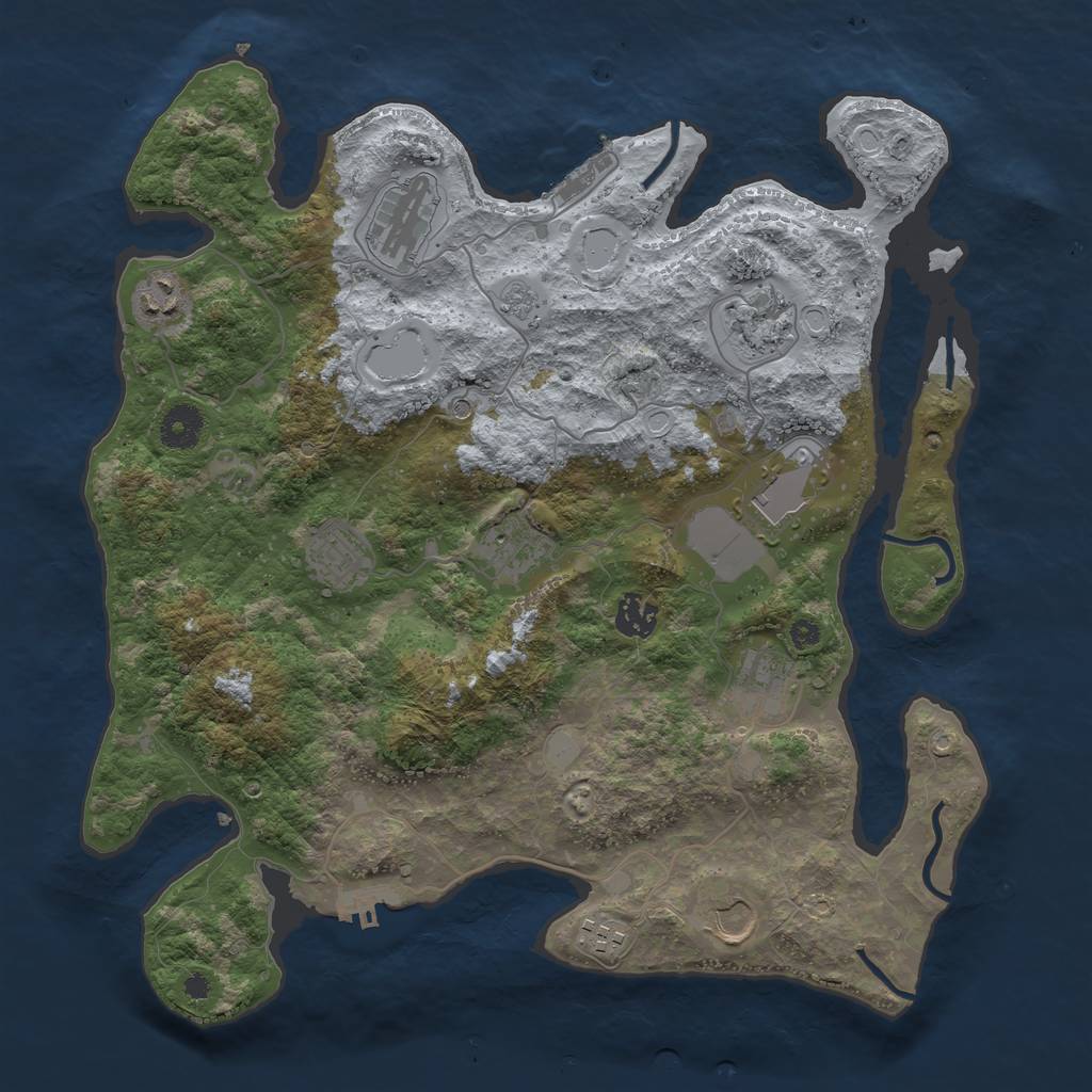 Rust Map: Procedural Map, Size: 3750, Seed: 95530226, 19 Monuments