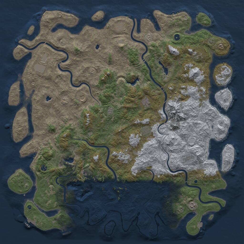 Rust Map: Procedural Map, Size: 6000, Seed: 403969184, 17 Monuments