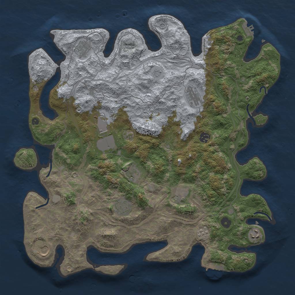 Rust Map: Procedural Map, Size: 4250, Seed: 46434772, 19 Monuments