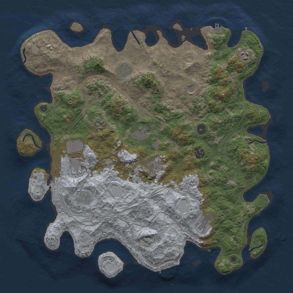 Rust Map: Procedural Map, Size: 4500, Seed: 12875913, 20 Monuments