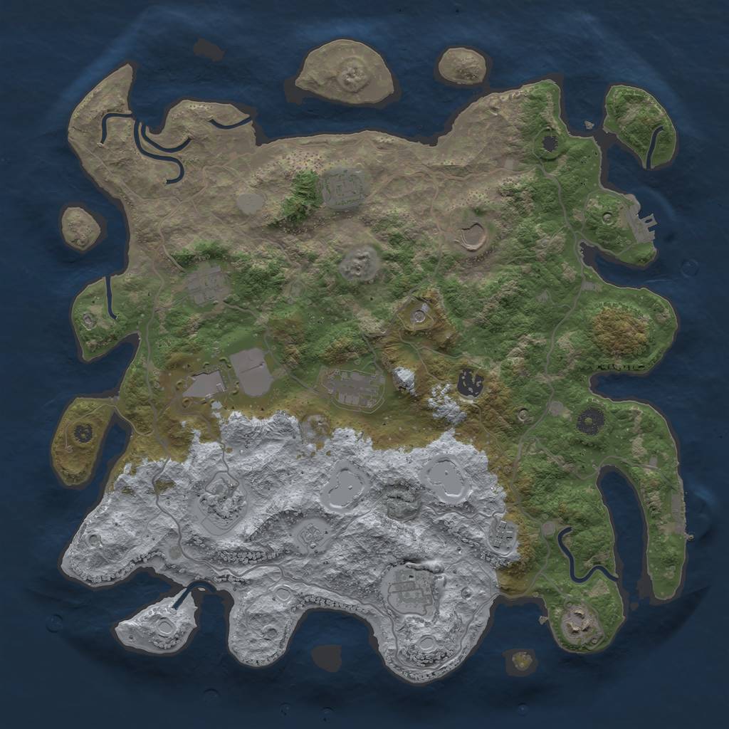 Rust Map: Procedural Map, Size: 4000, Seed: 18892781, 19 Monuments
