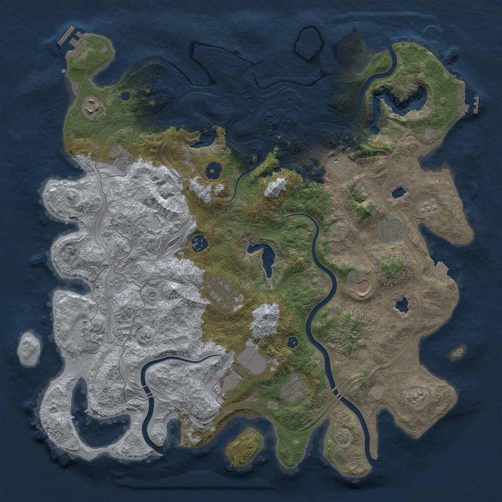 Rust Map: Procedural Map, Size: 4500, Seed: 779933115, 17 Monuments