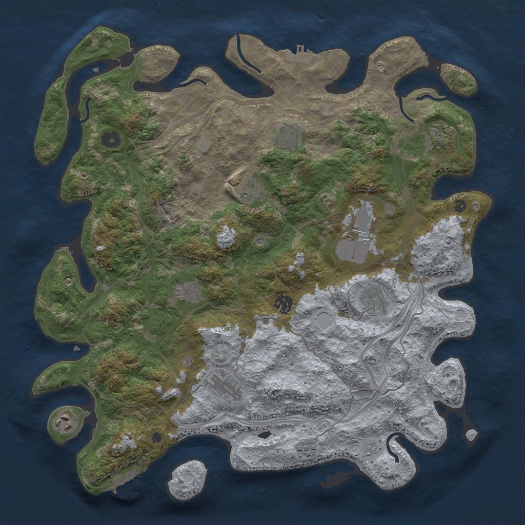 Rust Map: Procedural Map, Size: 4300, Seed: 651448730, 19 Monuments