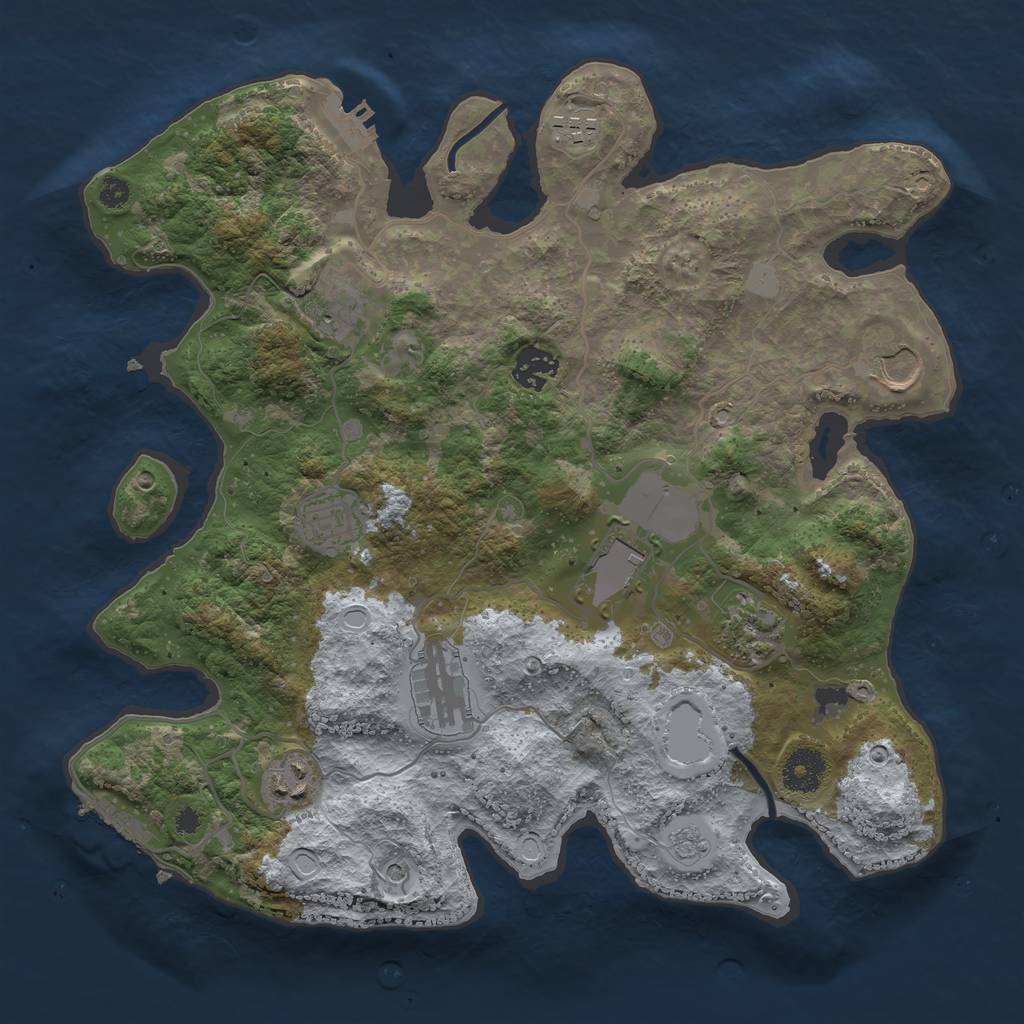 Rust Map: Procedural Map, Size: 3500, Seed: 1062158103, 18 Monuments