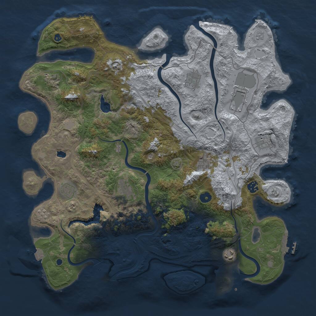 Rust Map: Procedural Map, Size: 4250, Seed: 98653828, 15 Monuments