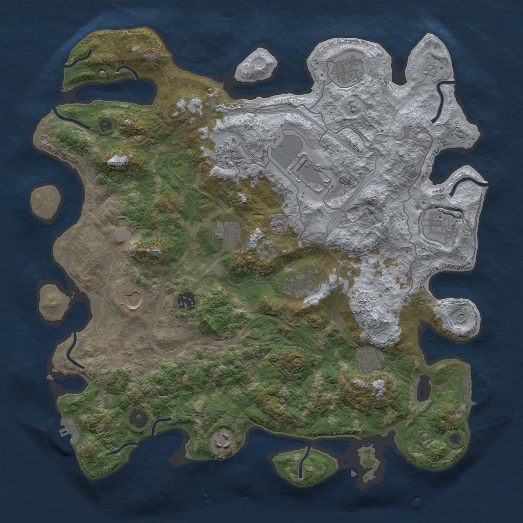 Rust Map: Procedural Map, Size: 4250, Seed: 98653828, 20 Monuments
