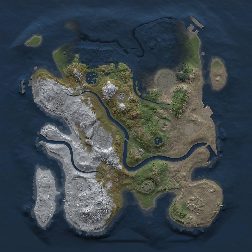 Rust Map: Procedural Map, Size: 3000, Seed: 8127364, 11 Monuments