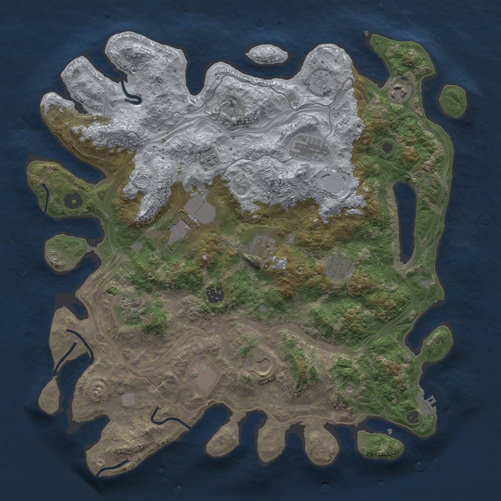 Rust Map: Procedural Map, Size: 4250, Seed: 393064193, 18 Monuments