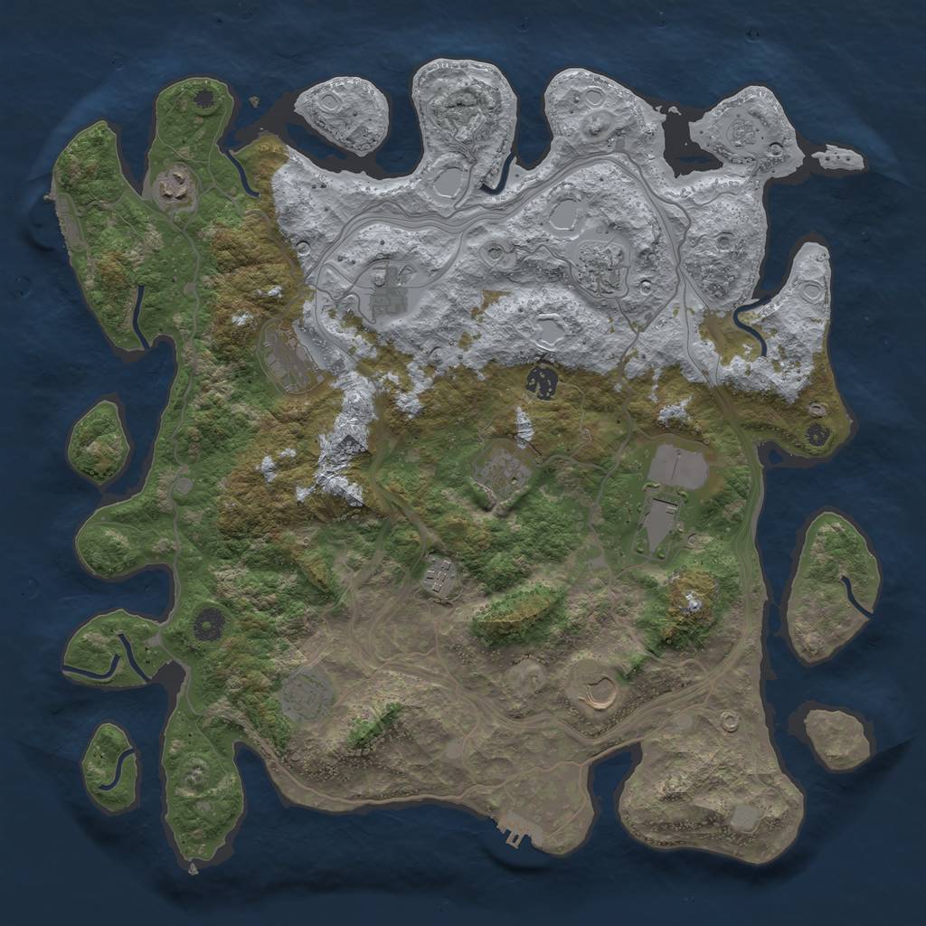 Rust Map: Procedural Map, Size: 4250, Seed: 1116070320, 19 Monuments