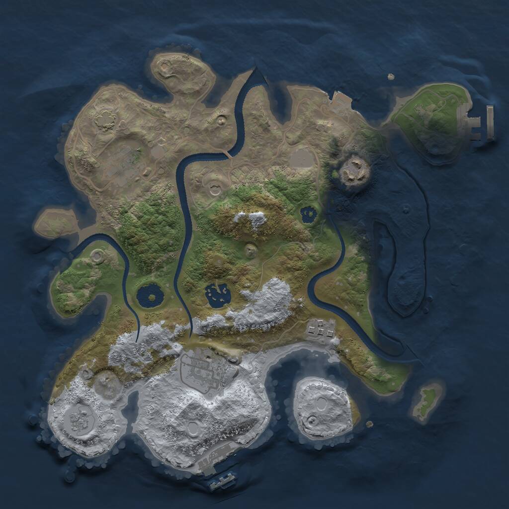 Rust Map: Procedural Map, Size: 3000, Seed: 66243, 11 Monuments