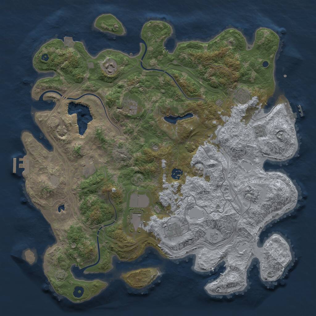 Rust Map: Procedural Map, Size: 4250, Seed: 1814176229, 15 Monuments