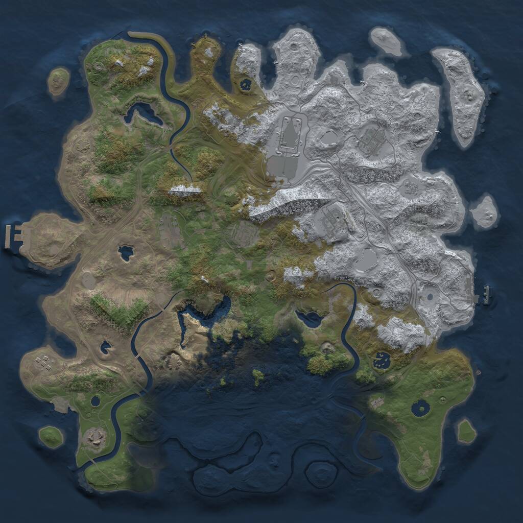 Rust Map: Procedural Map, Size: 4500, Seed: 1664, 15 Monuments