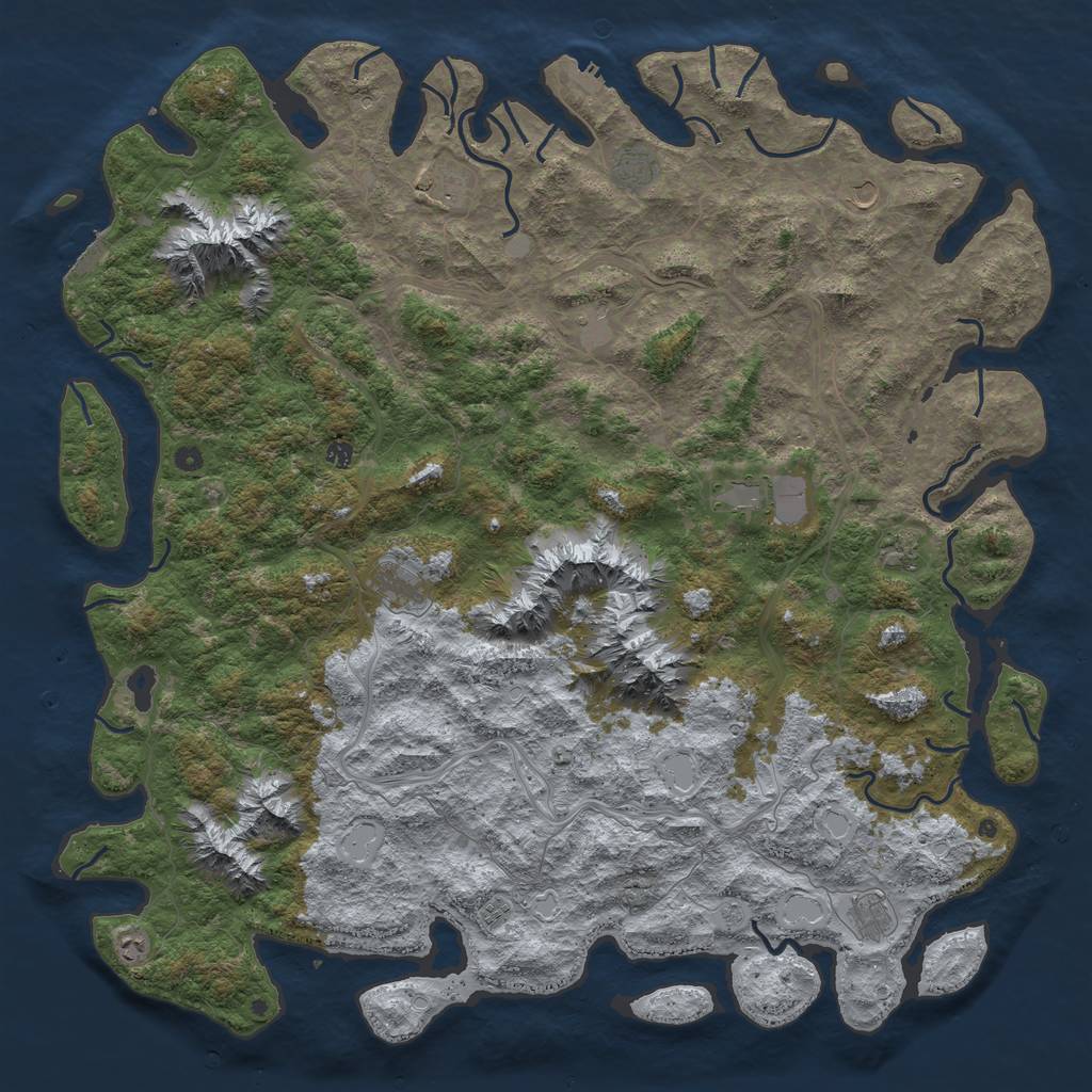 Rust Map: Procedural Map, Size: 6000, Seed: 26025671, 20 Monuments