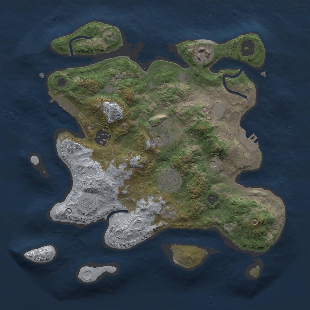 Rust Map: Procedural Map, Size: 3000, Seed: 189067, 13 Monuments