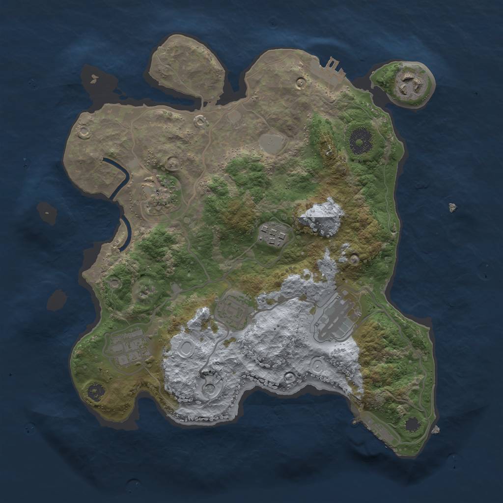 Rust Map: Procedural Map, Size: 3000, Seed: 233614, 14 Monuments