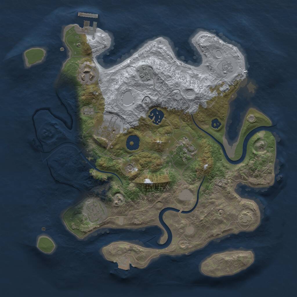 Rust Map: Procedural Map, Size: 3000, Seed: 673554021, 11 Monuments