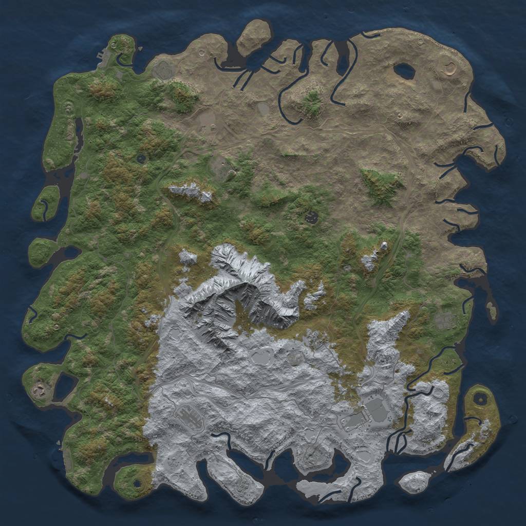 Rust Map: Procedural Map, Size: 6000, Seed: 31822098, 20 Monuments