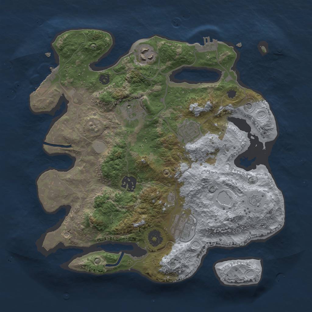 Rust Map: Procedural Map, Size: 3000, Seed: 448163, 14 Monuments