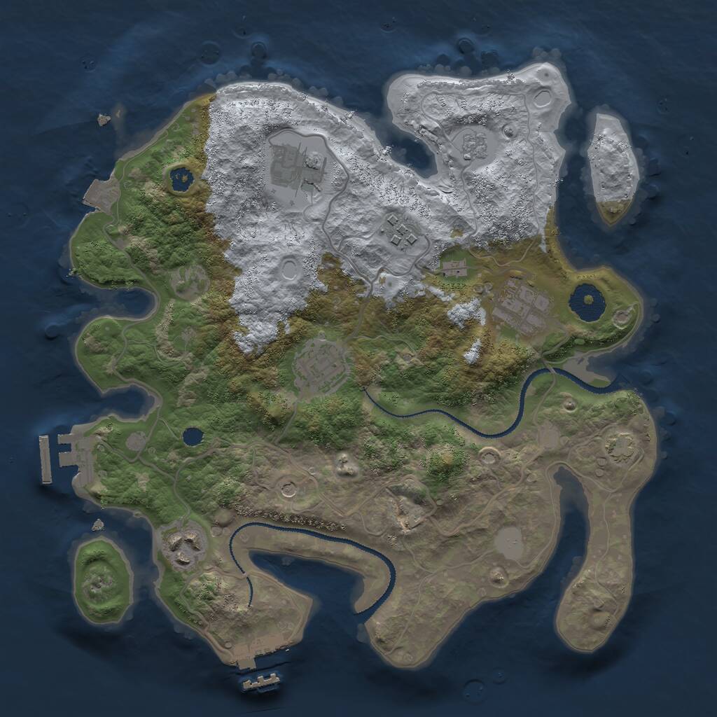 Rust Map: Procedural Map, Size: 3000, Seed: 904380, 11 Monuments