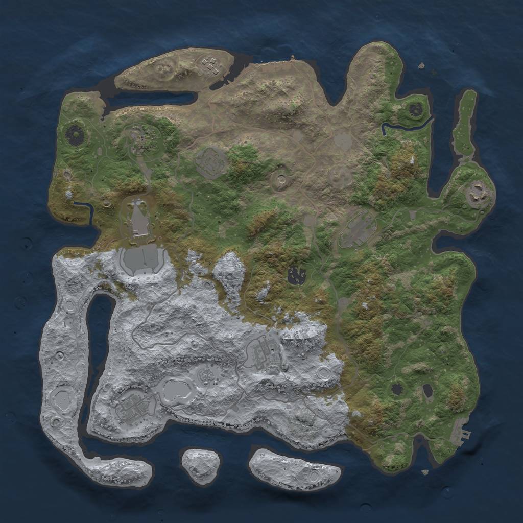 Rust Map: Procedural Map, Size: 4000, Seed: 3218, 18 Monuments