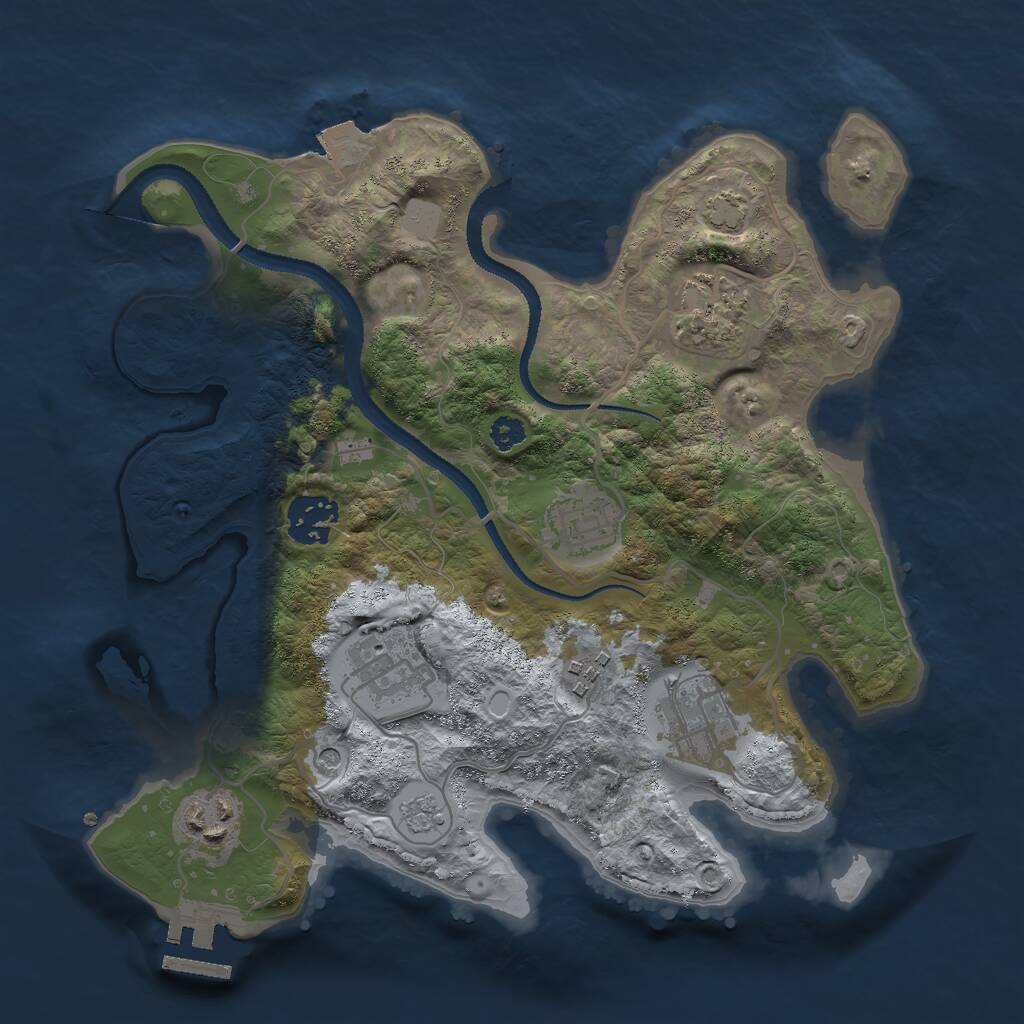 Rust Map: Procedural Map, Size: 3000, Seed: 330394, 12 Monuments