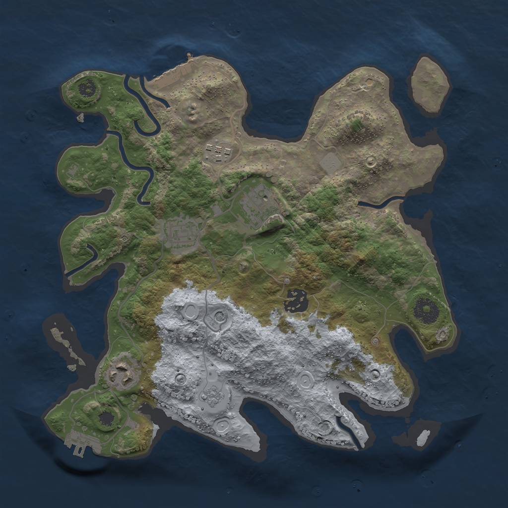 Rust Map: Procedural Map, Size: 3000, Seed: 330394, 14 Monuments