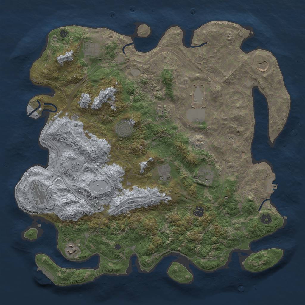 Rust Map: Procedural Map, Size: 4250, Seed: 156619987, 20 Monuments