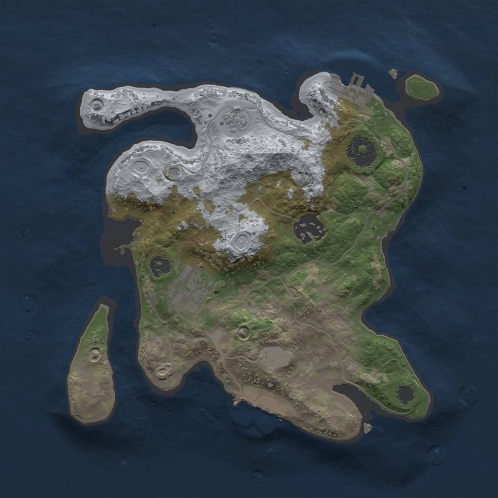 Rust Map: Procedural Map, Size: 2500, Seed: 220055, 10 Monuments