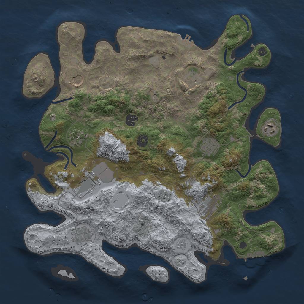 Rust Map: Procedural Map, Size: 3750, Seed: 55675824, 19 Monuments