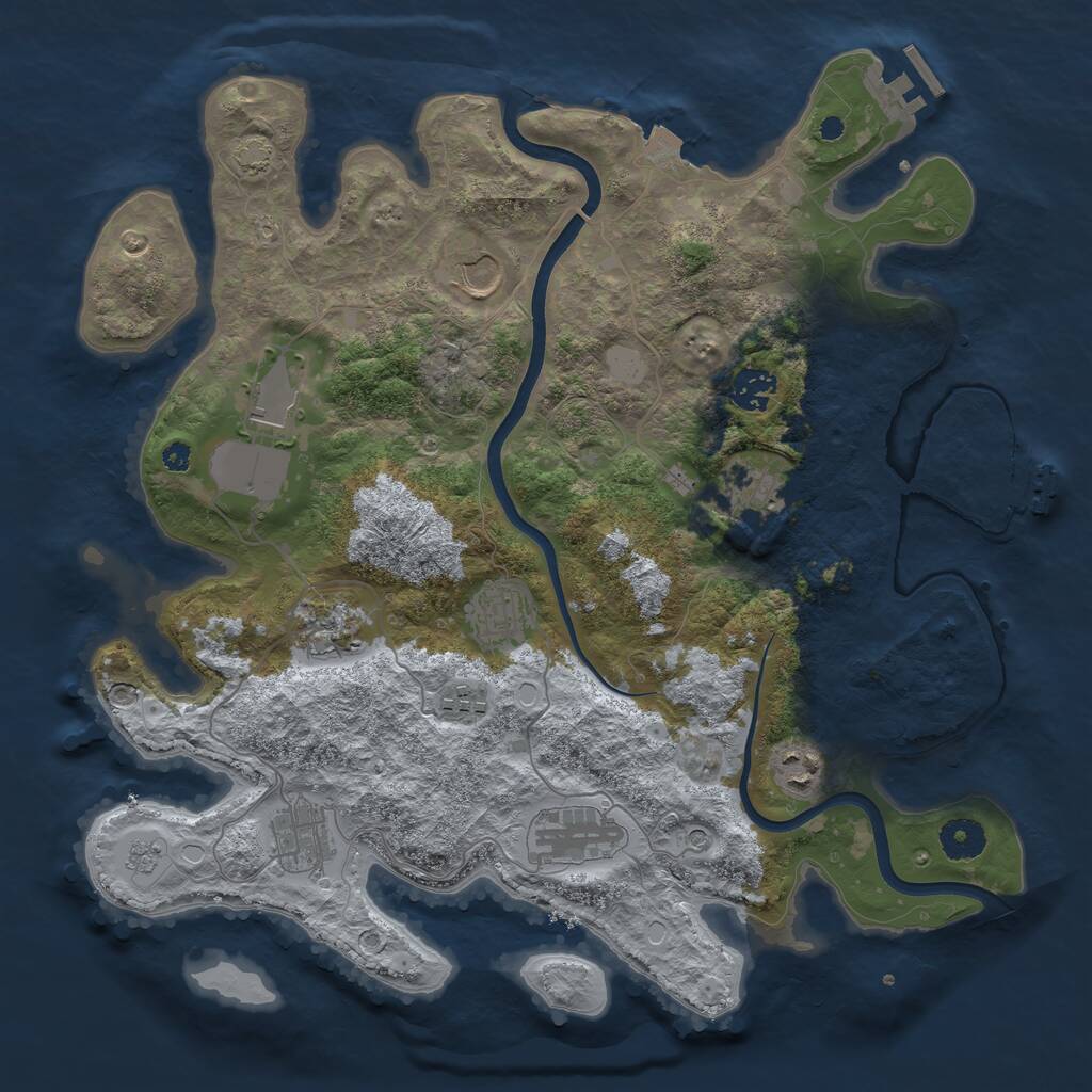 Rust Map: Procedural Map, Size: 3750, Seed: 55675824, 16 Monuments