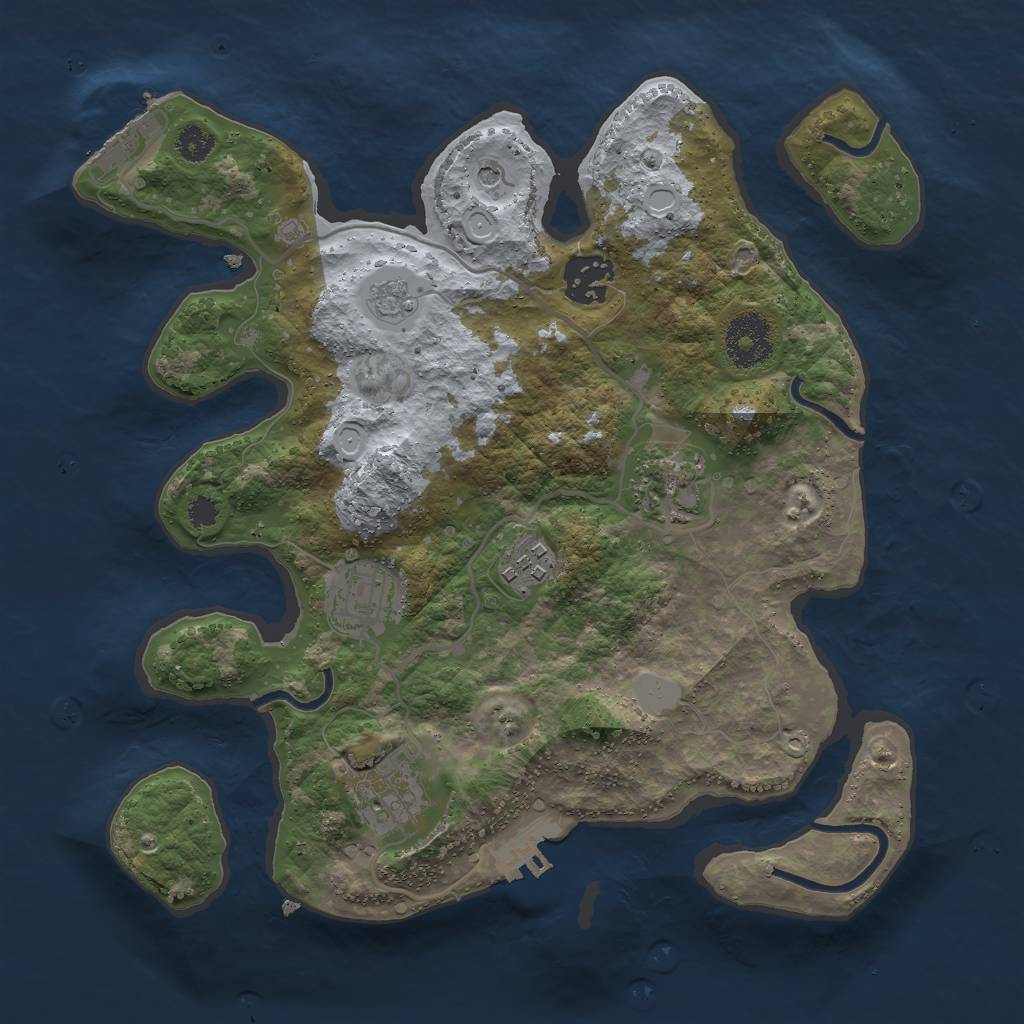 Rust Map: Procedural Map, Size: 3000, Seed: 1317603555, 14 Monuments