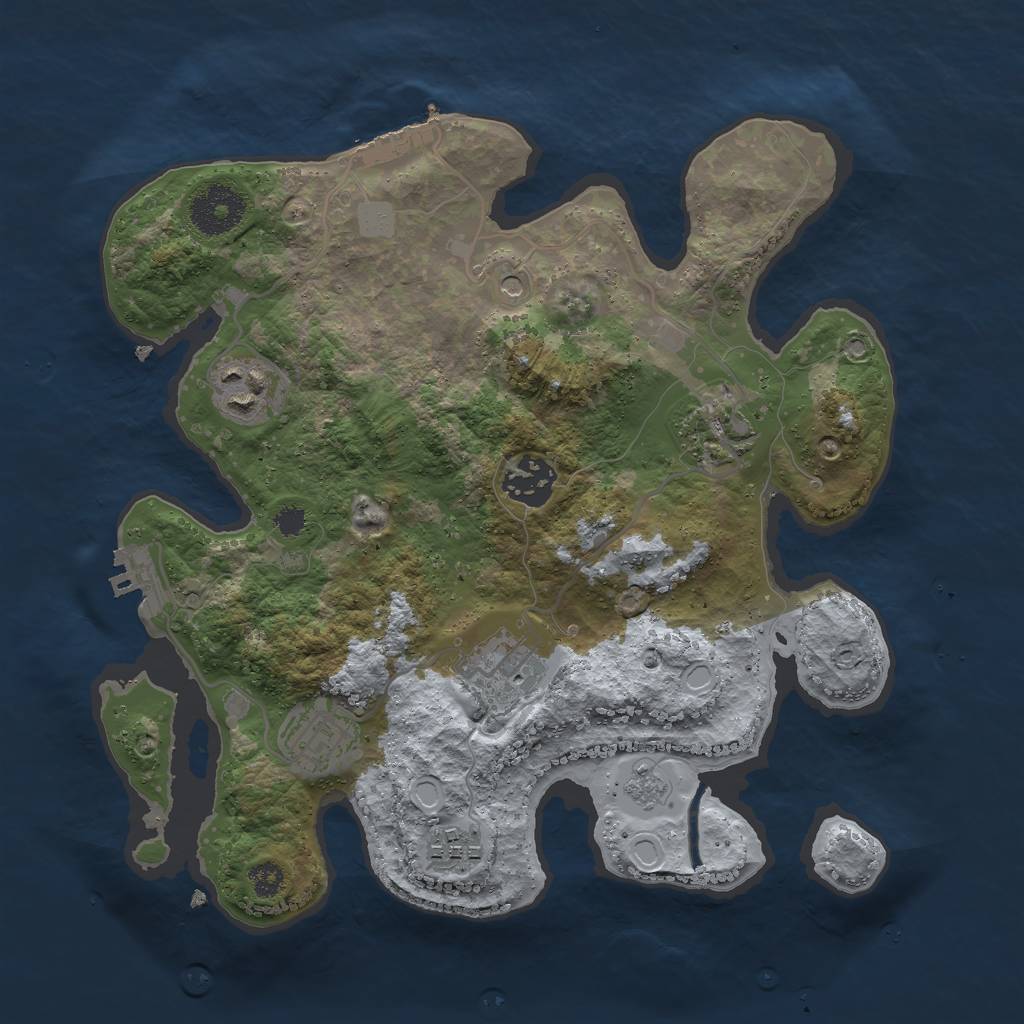 Rust Map: Procedural Map, Size: 3000, Seed: 1443236034, 15 Monuments