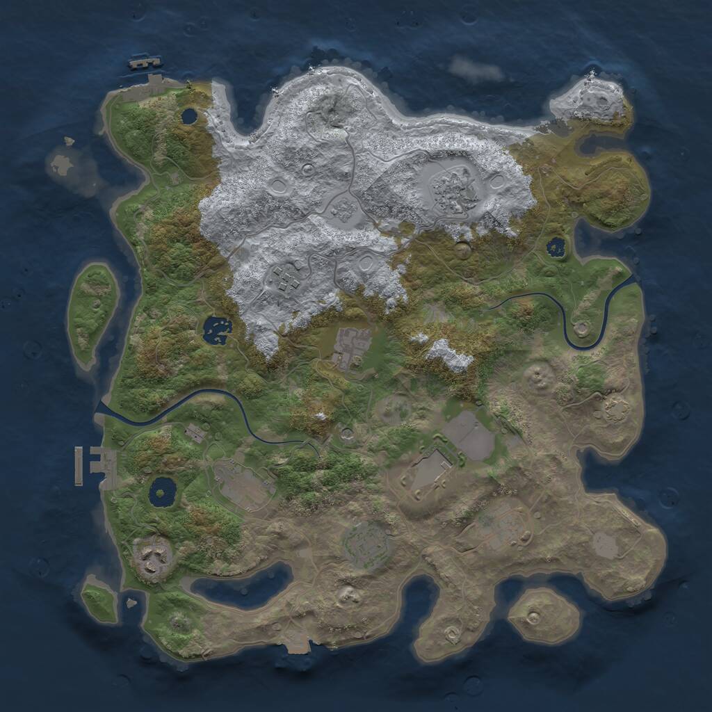 Rust Map: Procedural Map, Size: 3650, Seed: 440556838, 15 Monuments