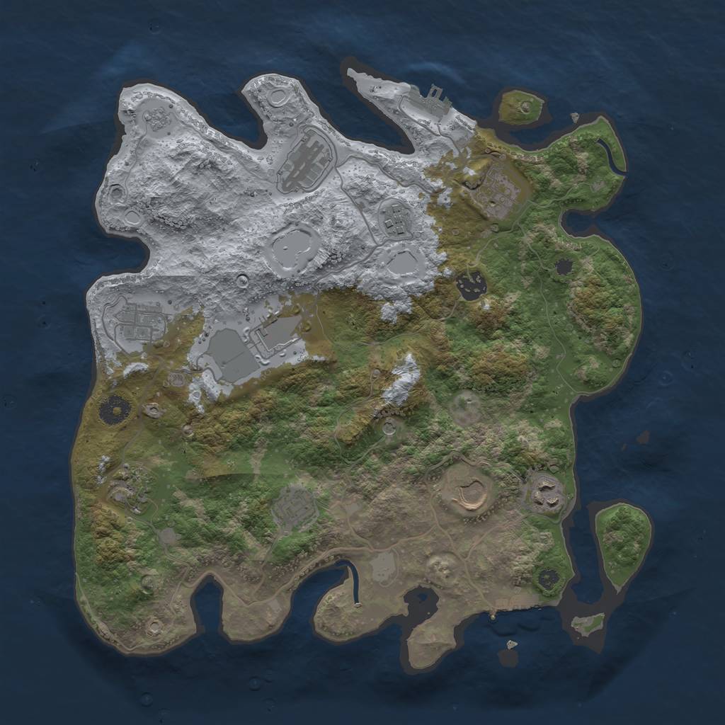 Rust Map: Procedural Map, Size: 3650, Seed: 420420, 19 Monuments