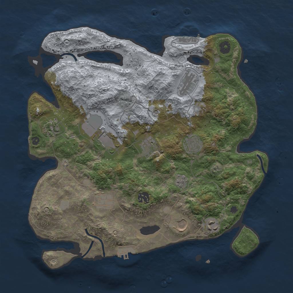 Rust Map: Procedural Map, Size: 3611, Seed: 11, 19 Monuments