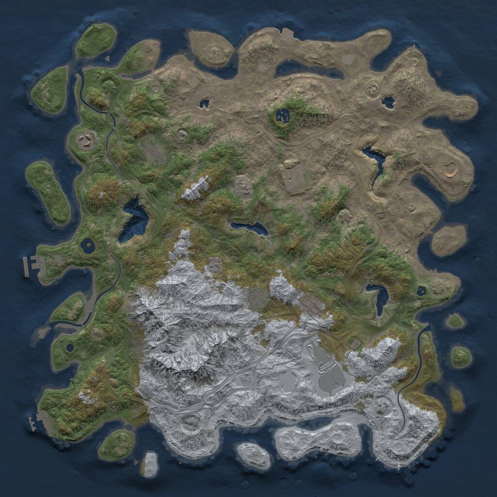 Rust Map: Procedural Map, Size: 5000, Seed: 202208301, 15 Monuments
