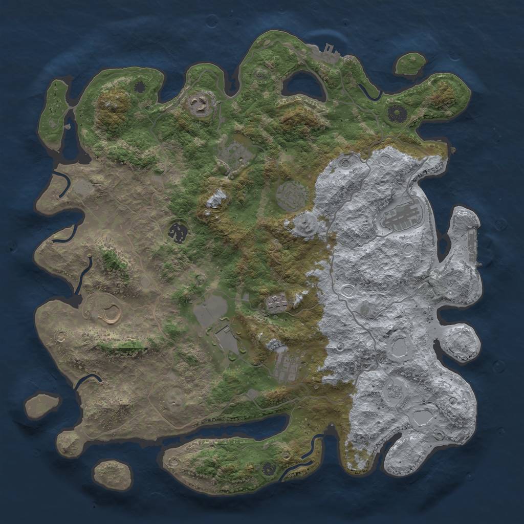 Rust Map: Procedural Map, Size: 4100, Seed: 24963298, 18 Monuments