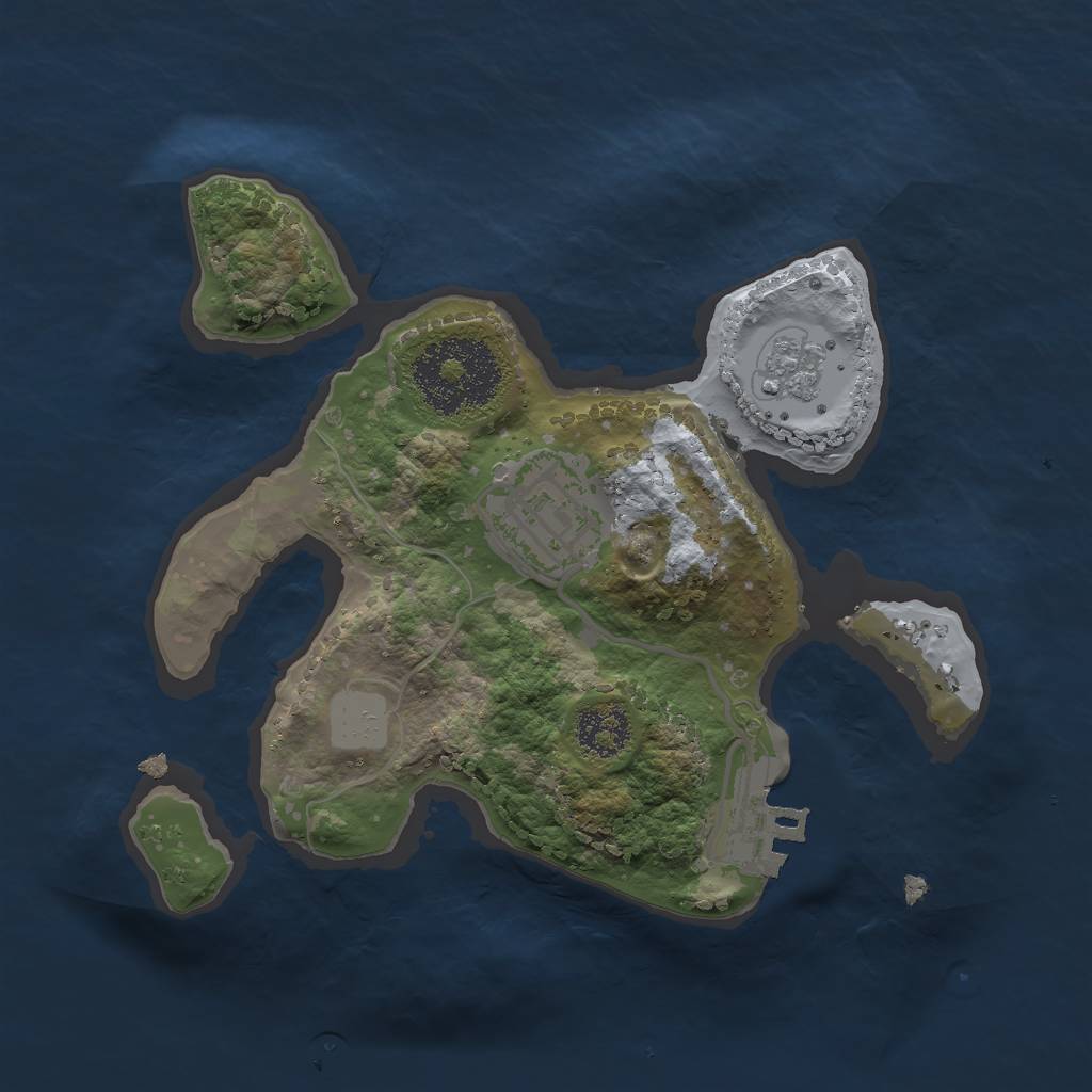 Rust Map: Procedural Map, Size: 2000, Seed: 3456, 8 Monuments