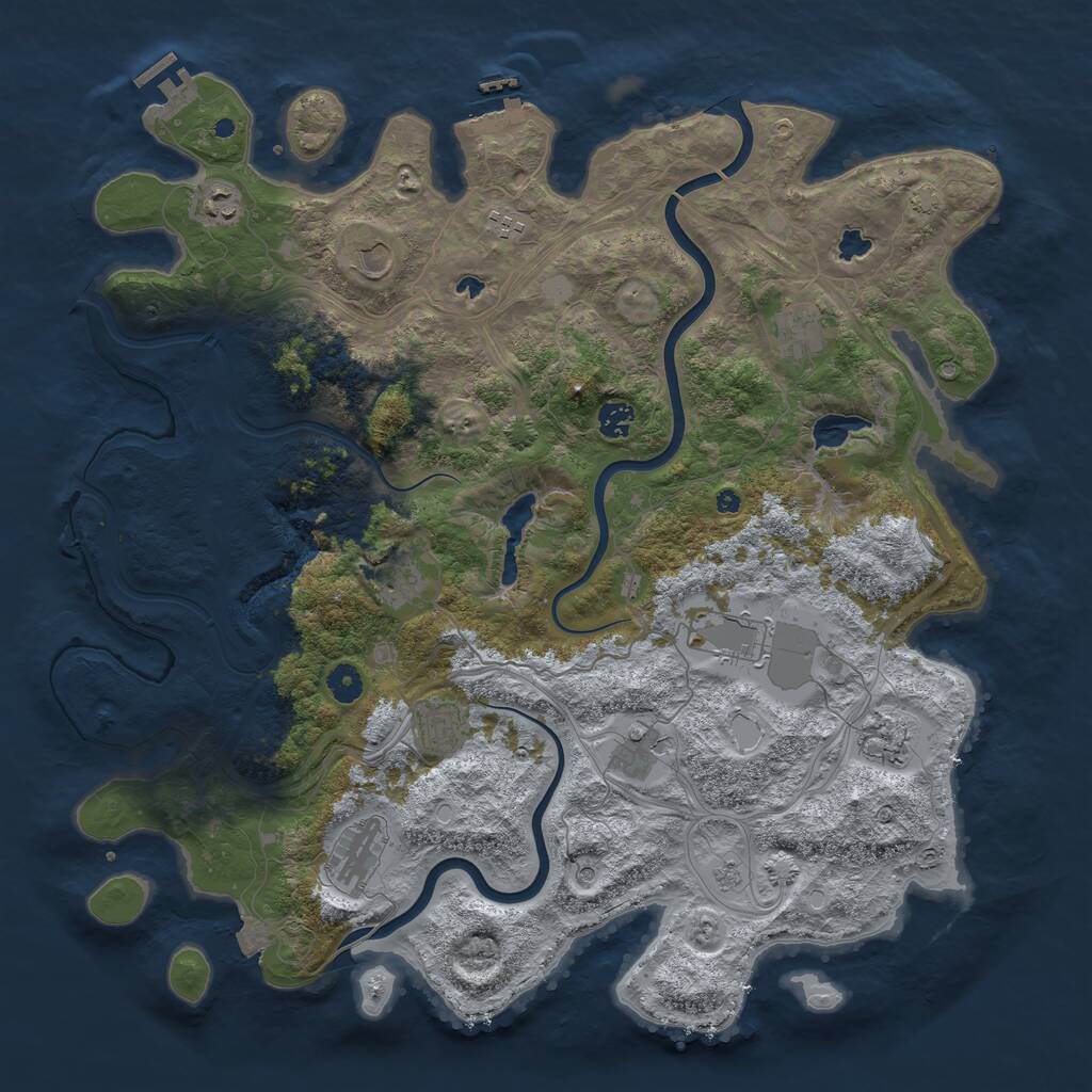 Rust Map: Procedural Map, Size: 4500, Seed: 19890604, 17 Monuments